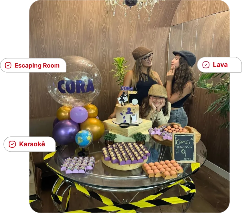 Festa de aniversário no Escaping Natal